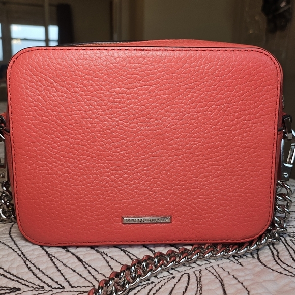 EUC Rebecca Minkoff Zip Moto Camera Bag Coral Pink - Picture 8 of 13